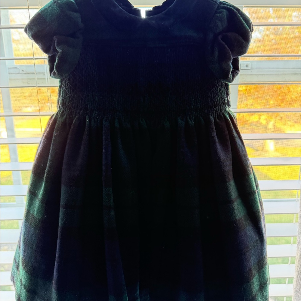 Ralph Lauren Kids Dress in Green and Black Plaid
